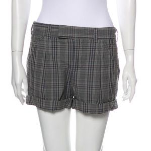 Vince Grey Plaid Mini Shorts